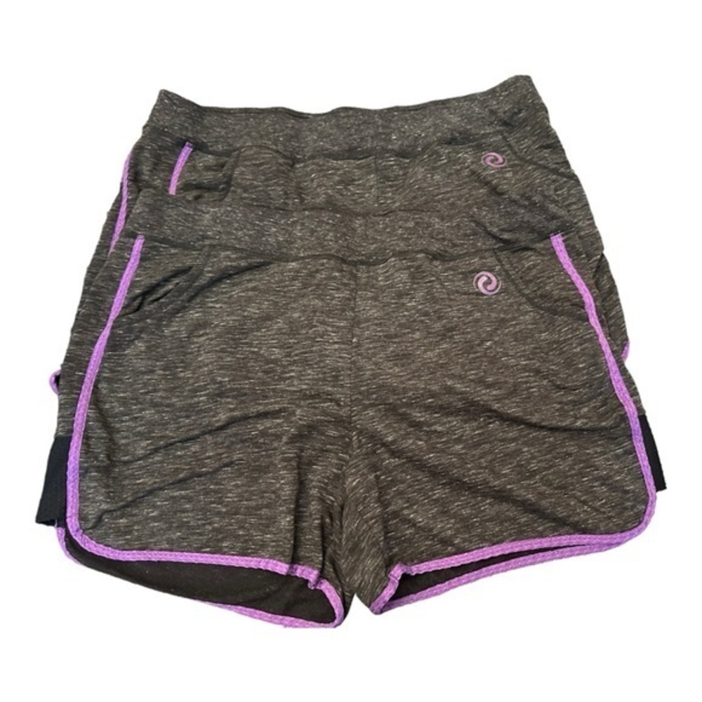 Women’s hyba 2X Purple & Grey Athletic Short 2 Piece Set 2XL XXL 18 20